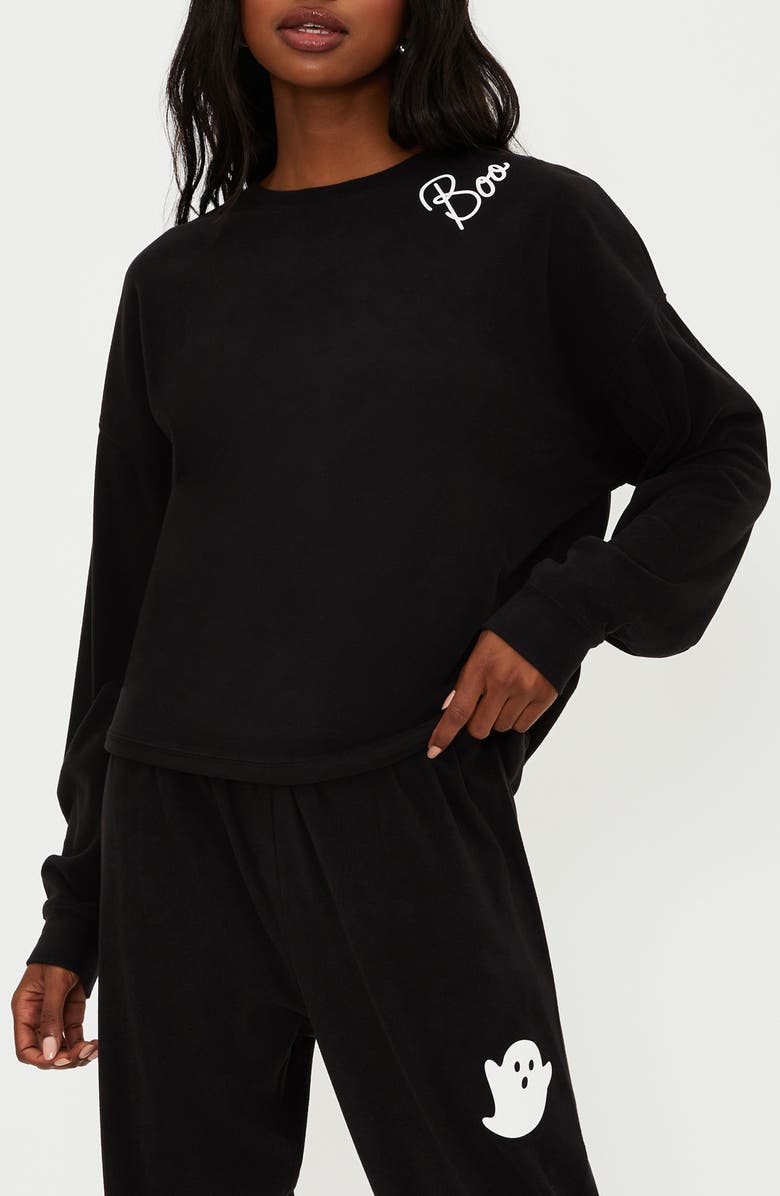 Beach Riot Devyn Oversize Sweatshirt, Main, color, Boo Black