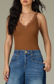 Wit & Wisdom Lace Trim Rib Camisole