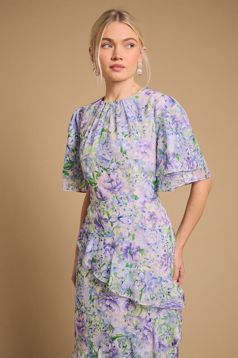 Occasion Flora Jacquard Midi Dress, Alternate, color, Blue
