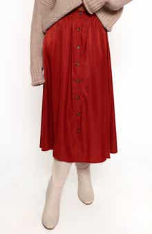 Petal & Pup Ava High Waist Button Front Midi Skirt