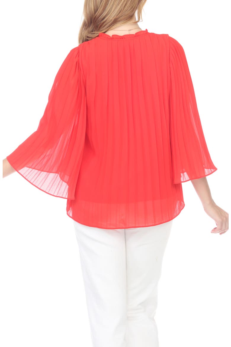 Pleated Top, Alternate, color, POPPY RED