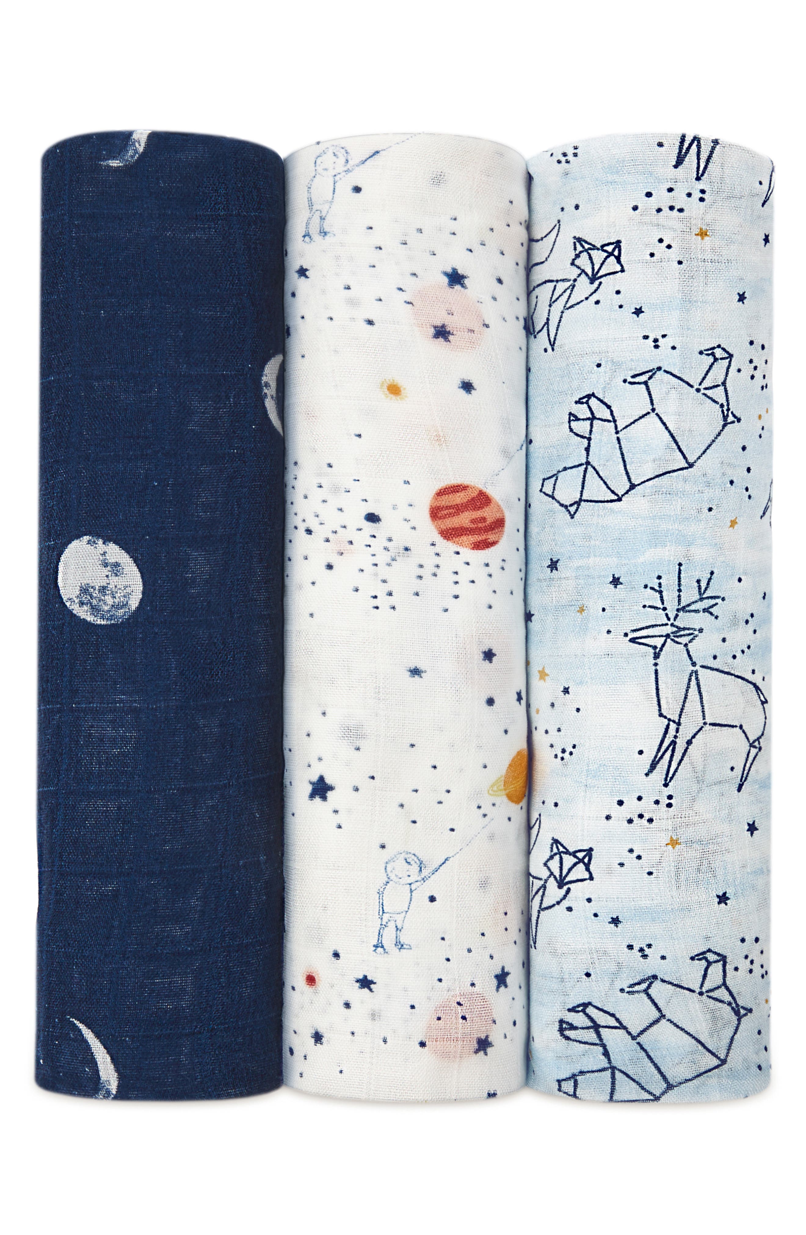 aden + anais 3-Pack Silky Soft Swaddling Cloths in Stargaze 