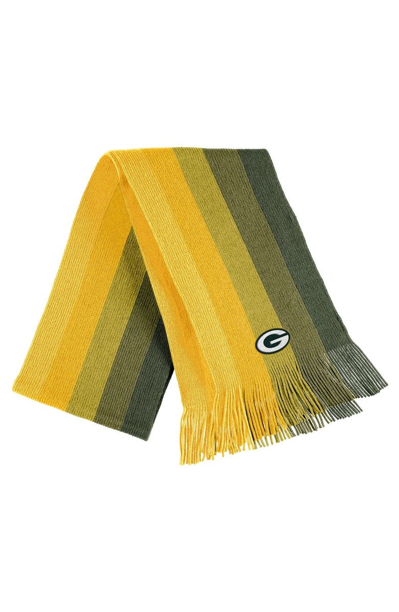 WEAR by Erin Andrews Women's WEAR by Erin Andrews Gold Green Bay Packers Ombre Pom Knit Hat and Scarf Set, Alternate, color, 