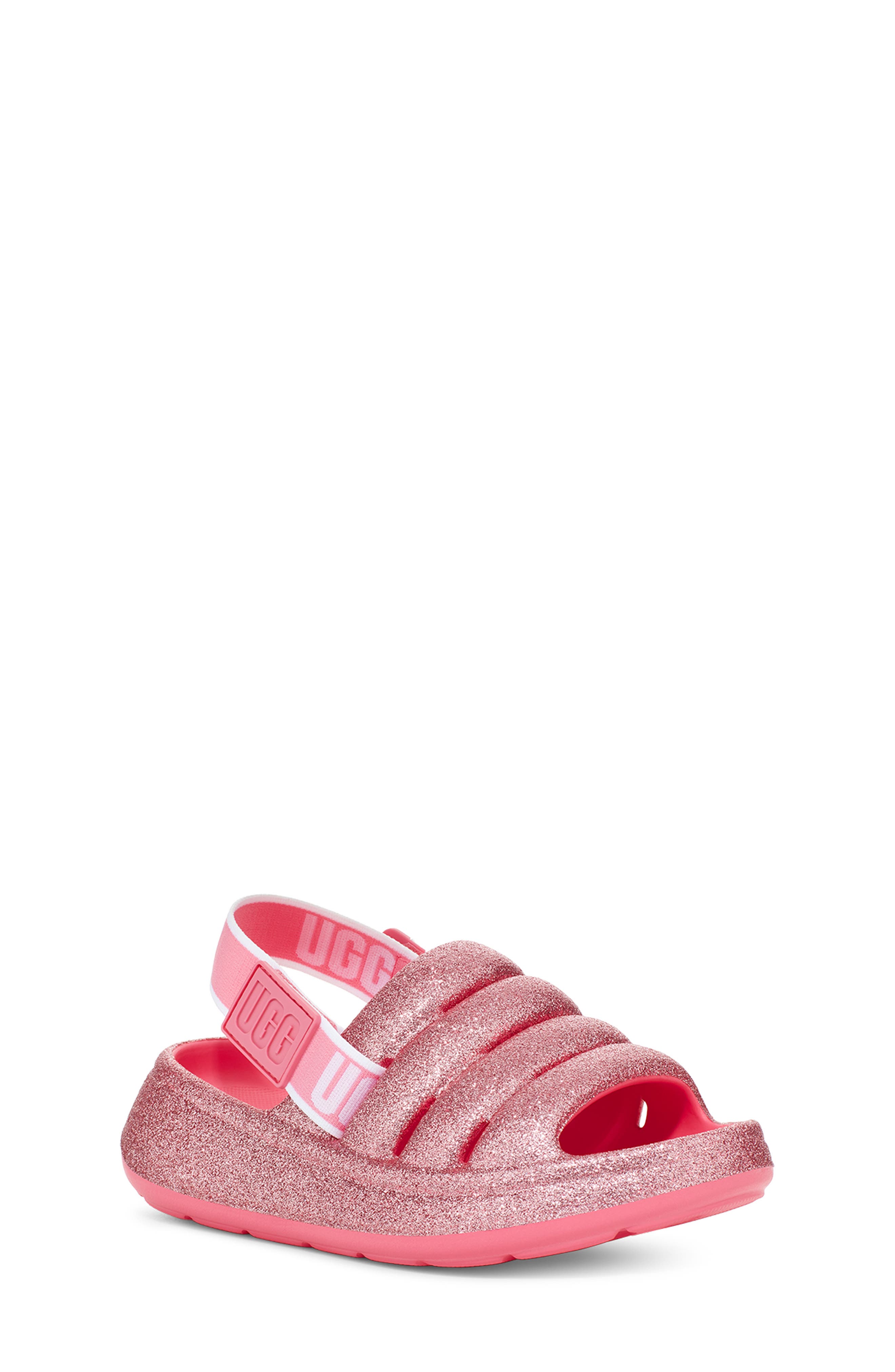 UGG<sup>®</sup> Kids' Sport Yeah Glitter Slingback Sandal, Main, color, 
