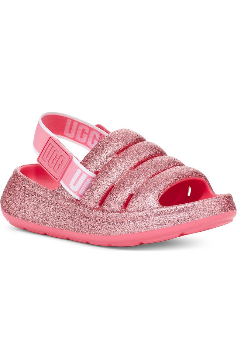 UGG<sup>®</sup> Kids' Sport Yeah Glitter Slingback Sandal, Main, color,
