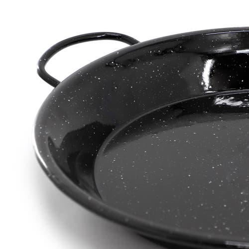 Oster Castillo 11 Inch Enameled Steel Paella Pan In Speckled Black In Black