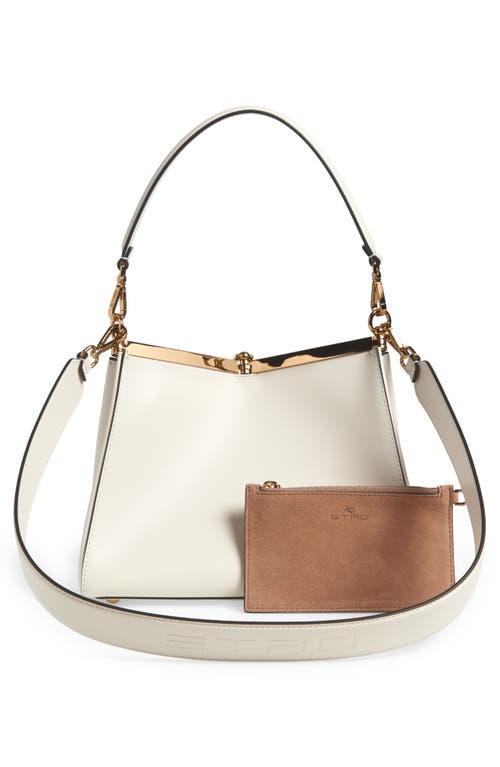 Etro Vela Mini Leather Shoulder Bag In White