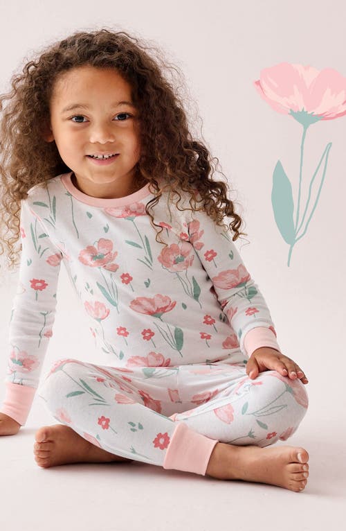 Butterblu Kids' Zen Fitted Organic Cotton Two-piece Pajamas In Pink