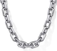 Gabriel & Co. Men's Sterling Silver Faceted Link Chain Necklace