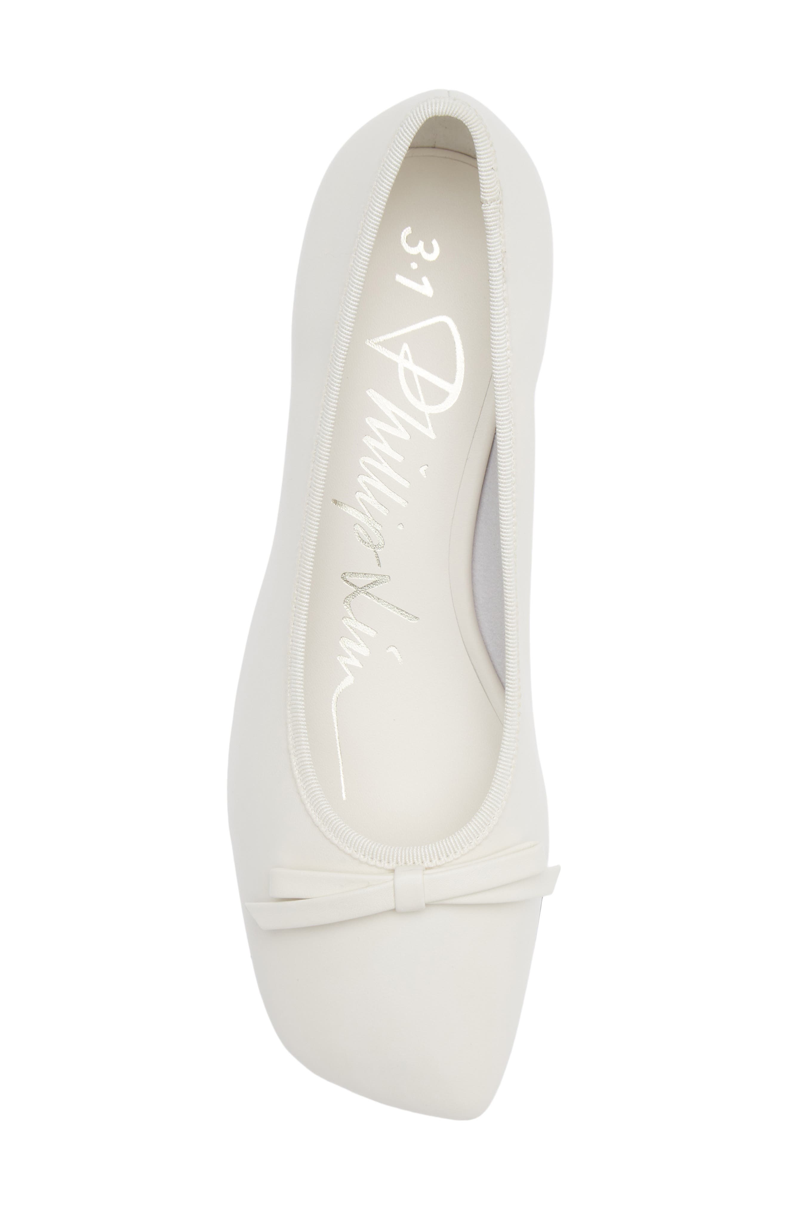 3.1 Phillip Lim Block Heel Ballerina Pump, Alternate, color, Antique White