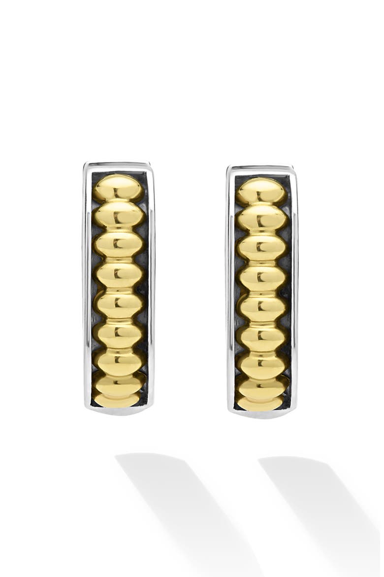 Two-Tone Linear Huggie Hoop Earrings, Alternate, color, TWO TONE