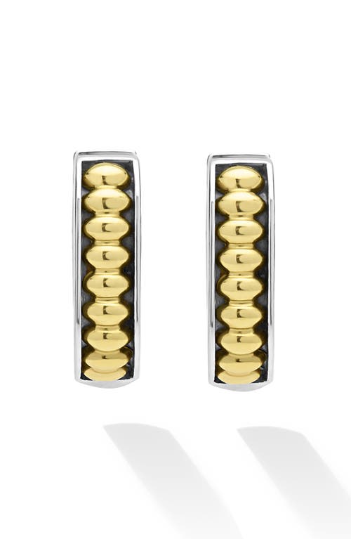 Lagos Two-tone Linear Huggie Hoop Earrings In Metallic