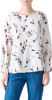 Akris punto Dropping Dots Satin Top