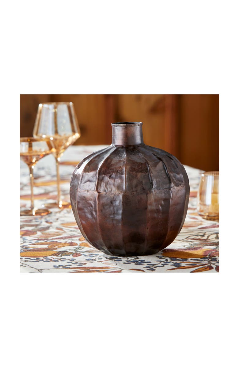 tag Orb Metal Vase Decorative Bronze Iron for Fall Harvest, Alternate, color, Gold