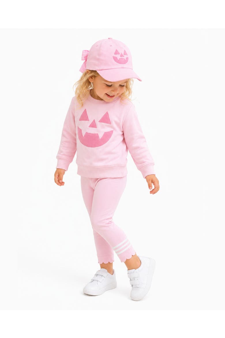 Jack-O-Lantern Bow Baseball Hat, Alternate, color, Pink