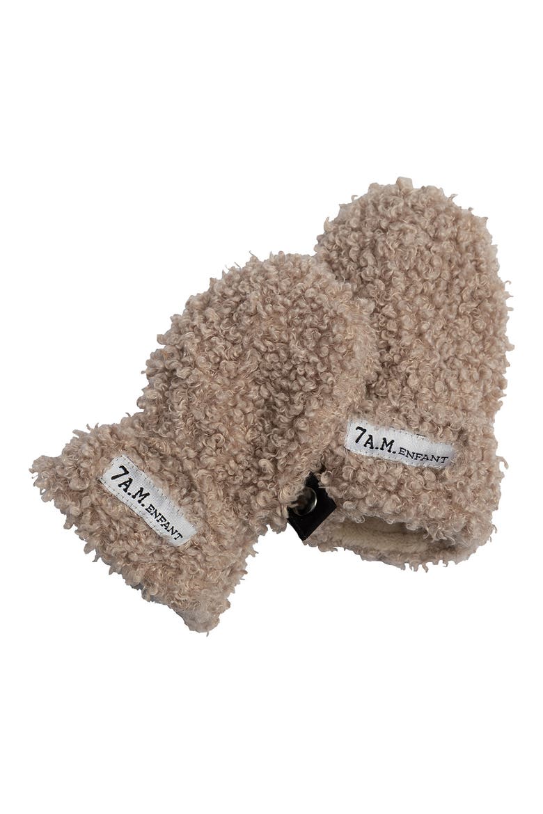 Teddy Cub Hat & Mittens Set, Alternate, color, OATMEAL TEDDY
