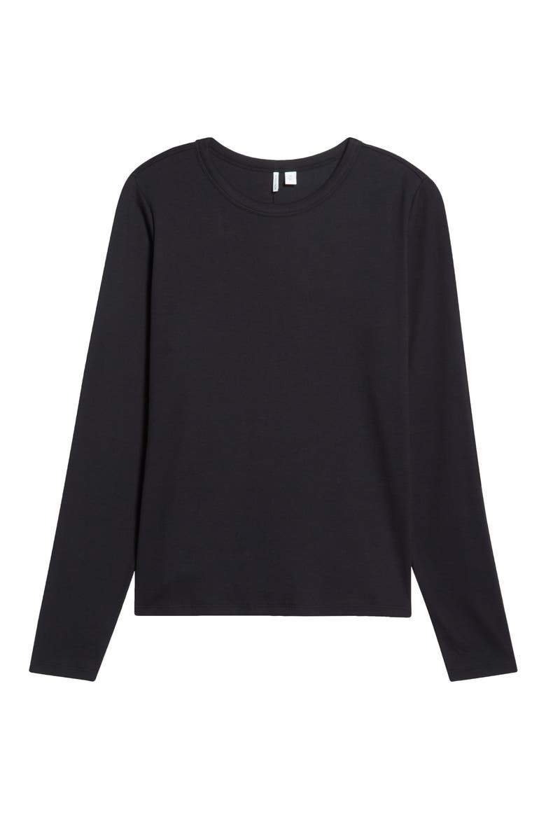 Rib Stretch Pima Cotton T-Shirt, Alternate, color, BLACK