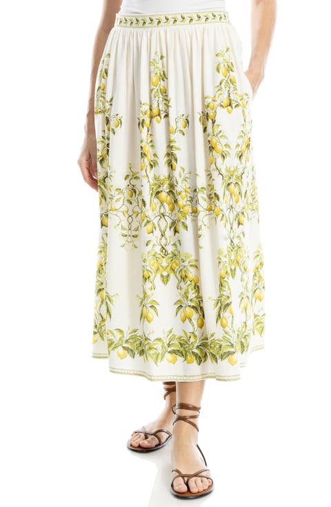 Border Print Maxi Skirt
