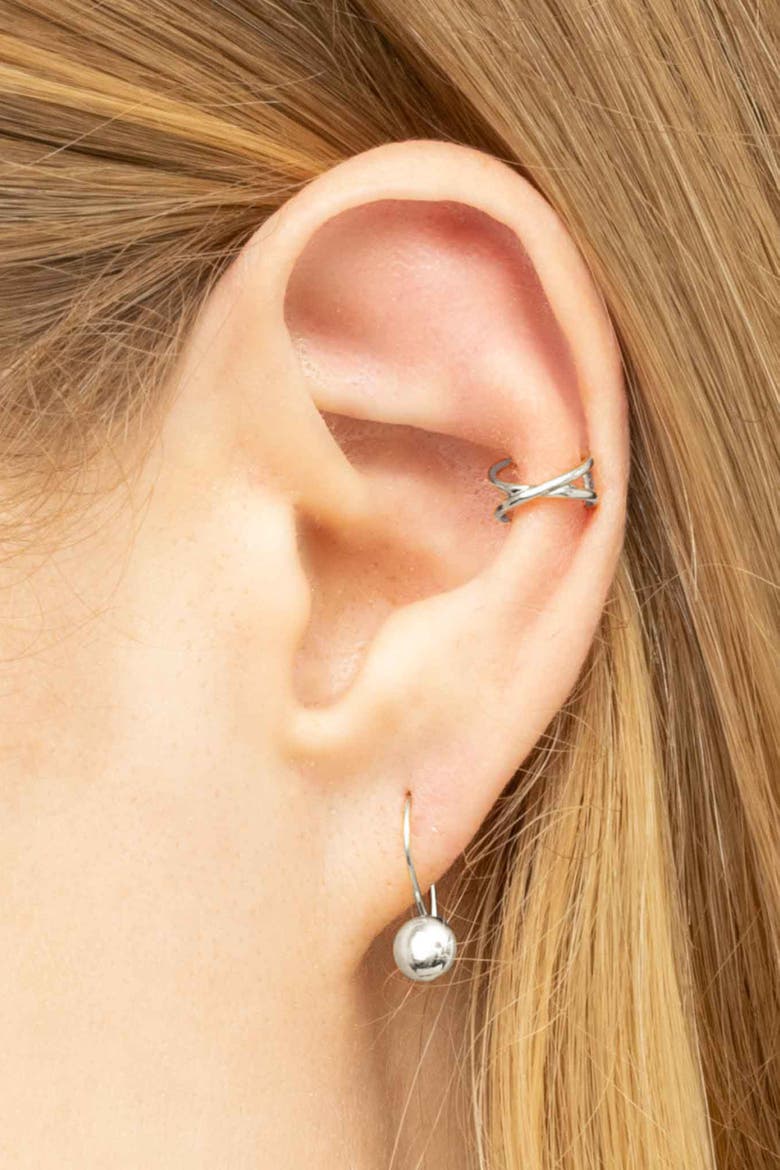 14K Gold West Side Ear Cuff, Alternate, color, White Gold