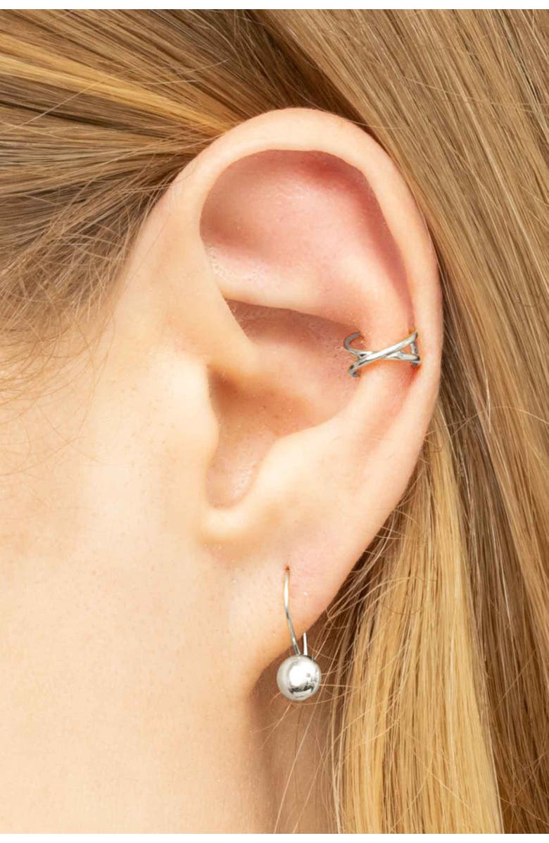 Oradina 14K Gold West Side Ear Cuff, Alternate, color, White Gold