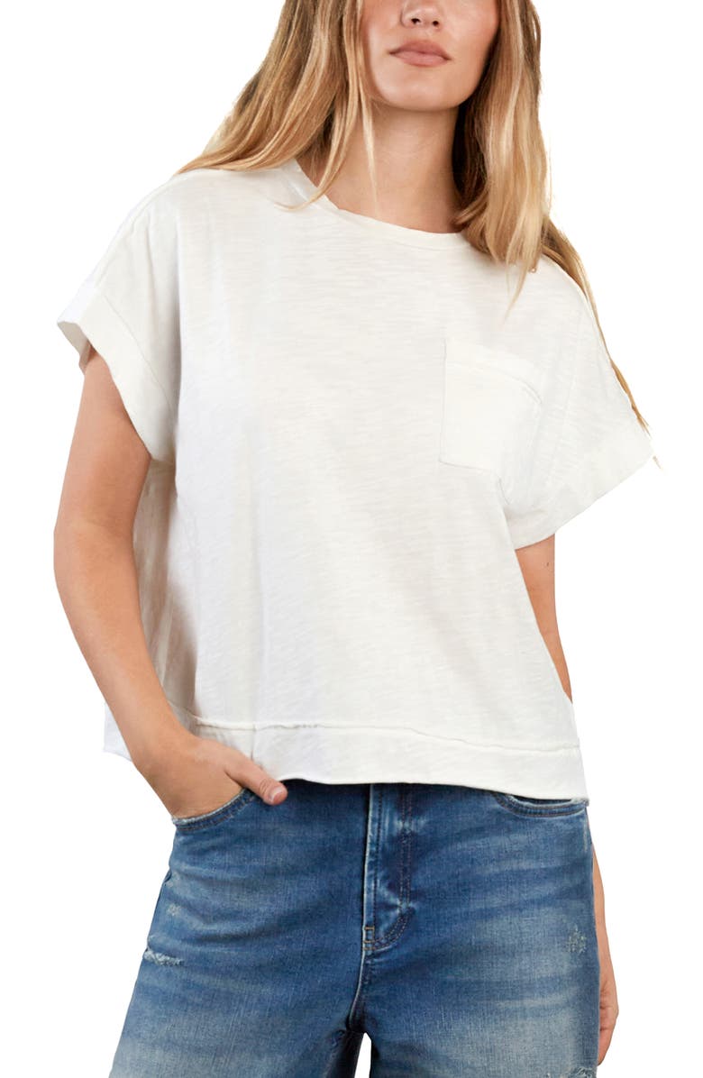 HINT OF BLU Cloud Cotton Slub Pocket T-Shirt, Alternate, color, Star White