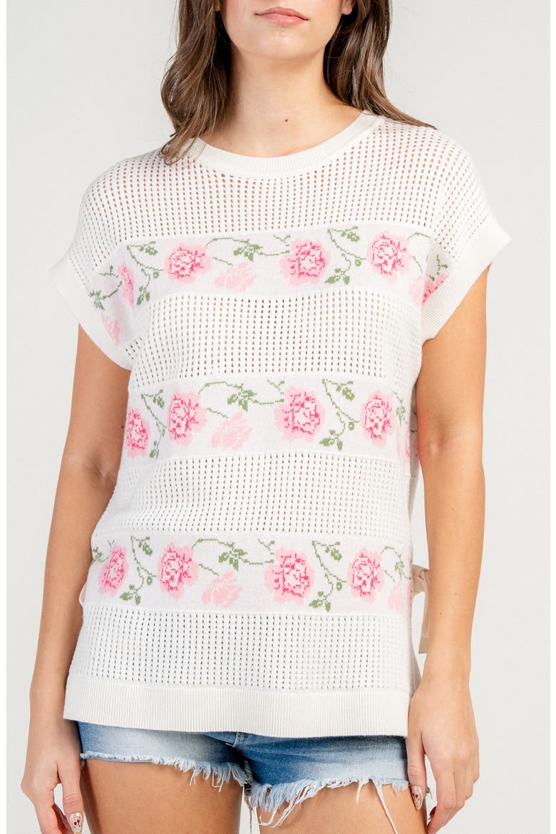 Rose Mohair Intarsia Sweater, Main, color, OFF WHITE