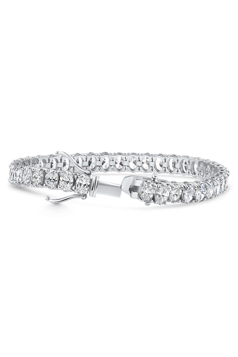 16Ct TW Oval Diamond Tennis Bracelet 14k Gold 7" Lab Grown, Alternate, color, White Gold