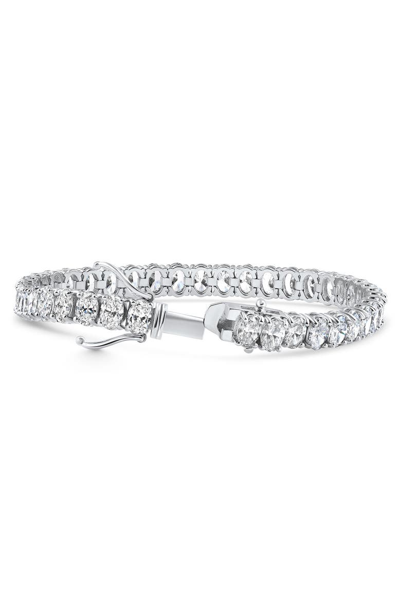 Bliss Diamond 16Ct TW Oval Diamond Tennis Bracelet 14k Gold 7" Lab Grown, Alternate, color, White Gold