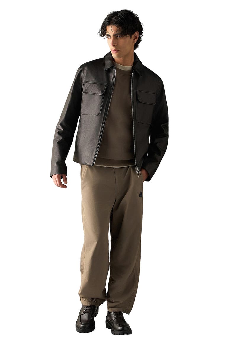 Jacques Leather Jacket, Alternate, color, BLACK