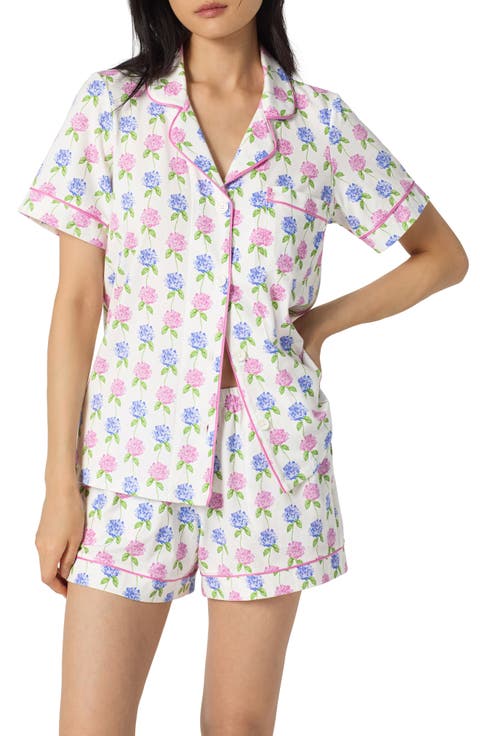 Print Stretch Organic Cotton Short Pajamas