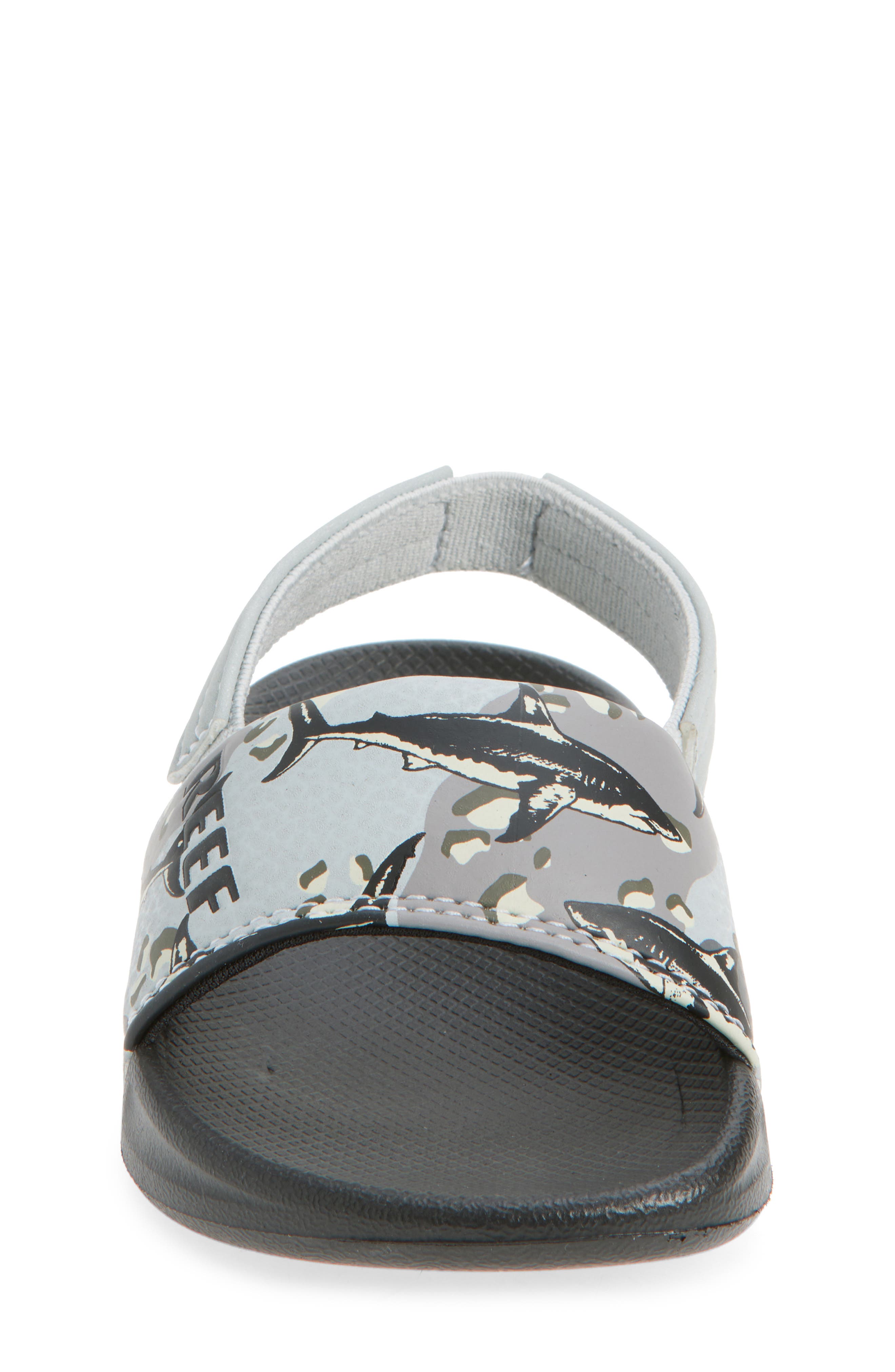 Reef Kids' Little One Slide Sandal, Alternate, color, Grey Camo Shark