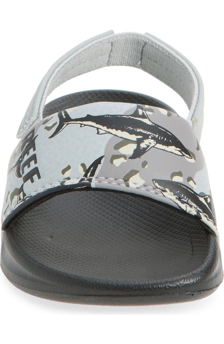 Reef Kids' Little One Slide Sandal, Alternate, color, Grey Camo Shark