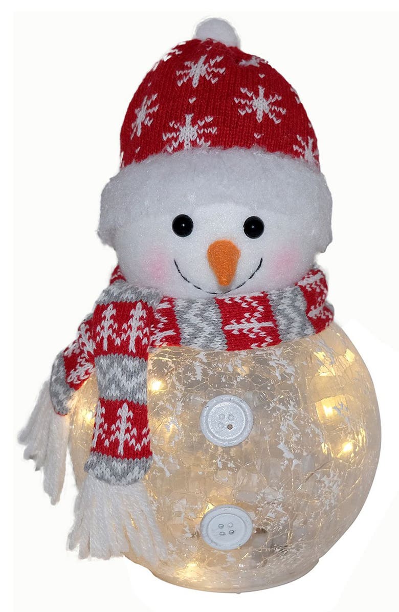 HOME ESSENTIALS AND BEYOND 9.75-Inch Lighted Chilly Snowman, Main, color, White Multi