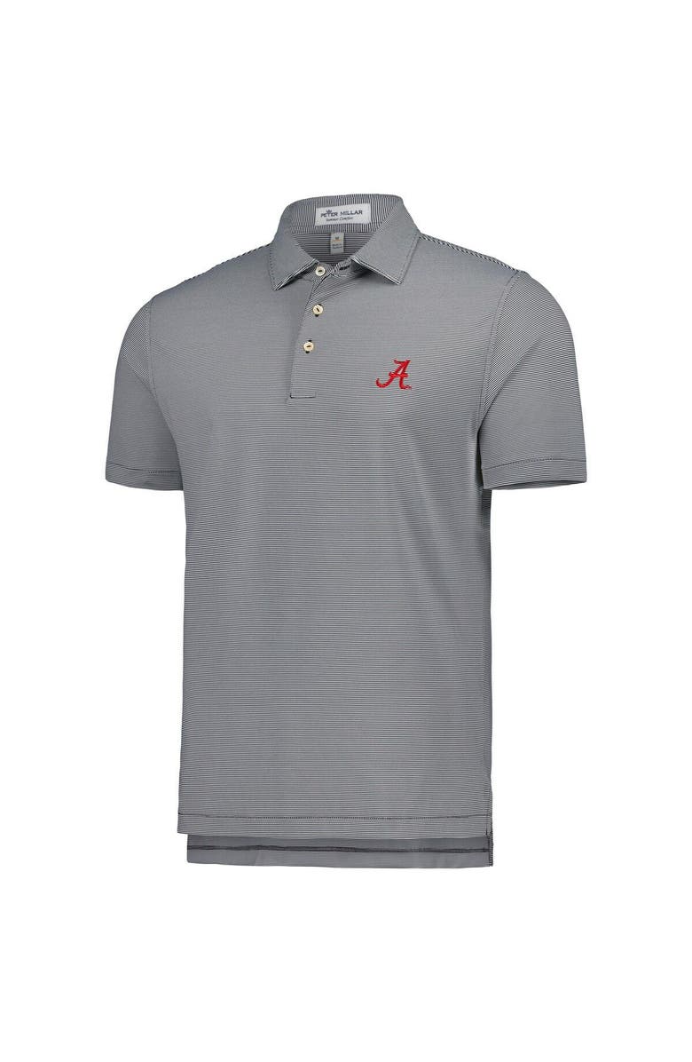 Peter Millar Men's Peter Millar Black Alabama Crimson Tide Jubilee Striped Performance Jersey Polo, Alternate, color,
