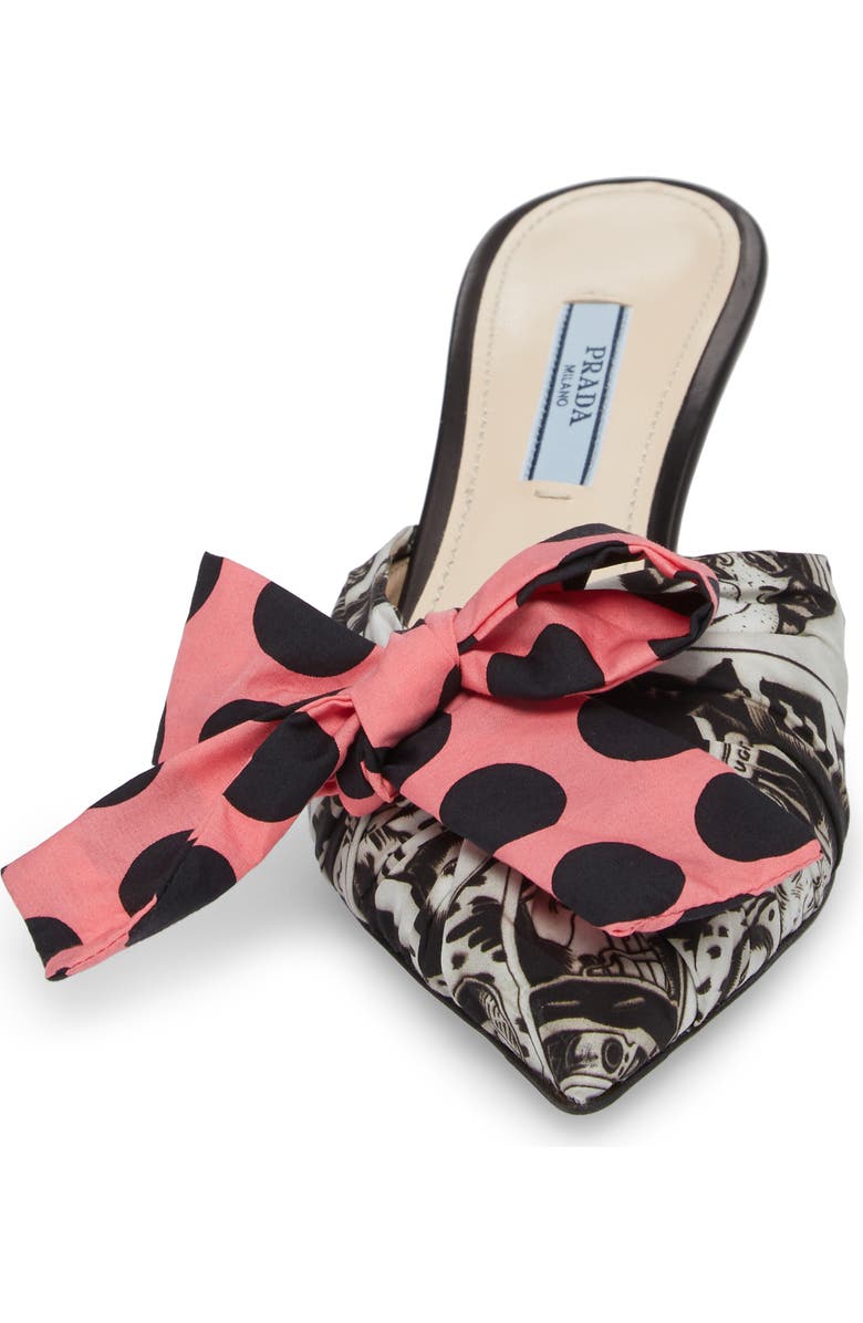 Prada Bow Pointy Toe Mule, Alternate, color,