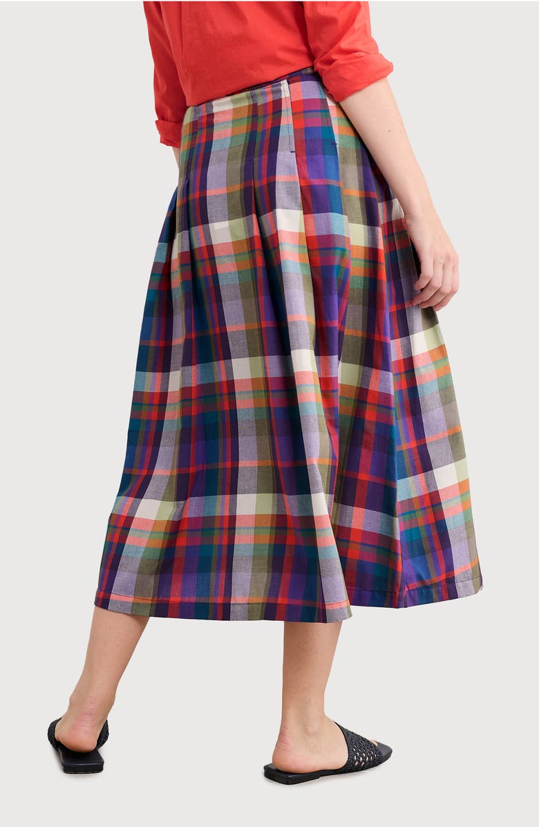 Seasalt Cornwall Jamboree Organic Cotton Chambray Midi Skirt, Alternate, color, Florabunda Multi Damson