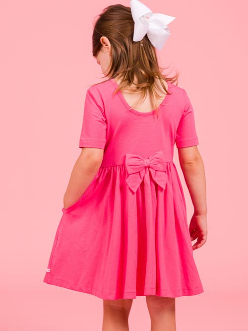 Rufflebutts Knit Short Sleeve Twirl Dress In Pink