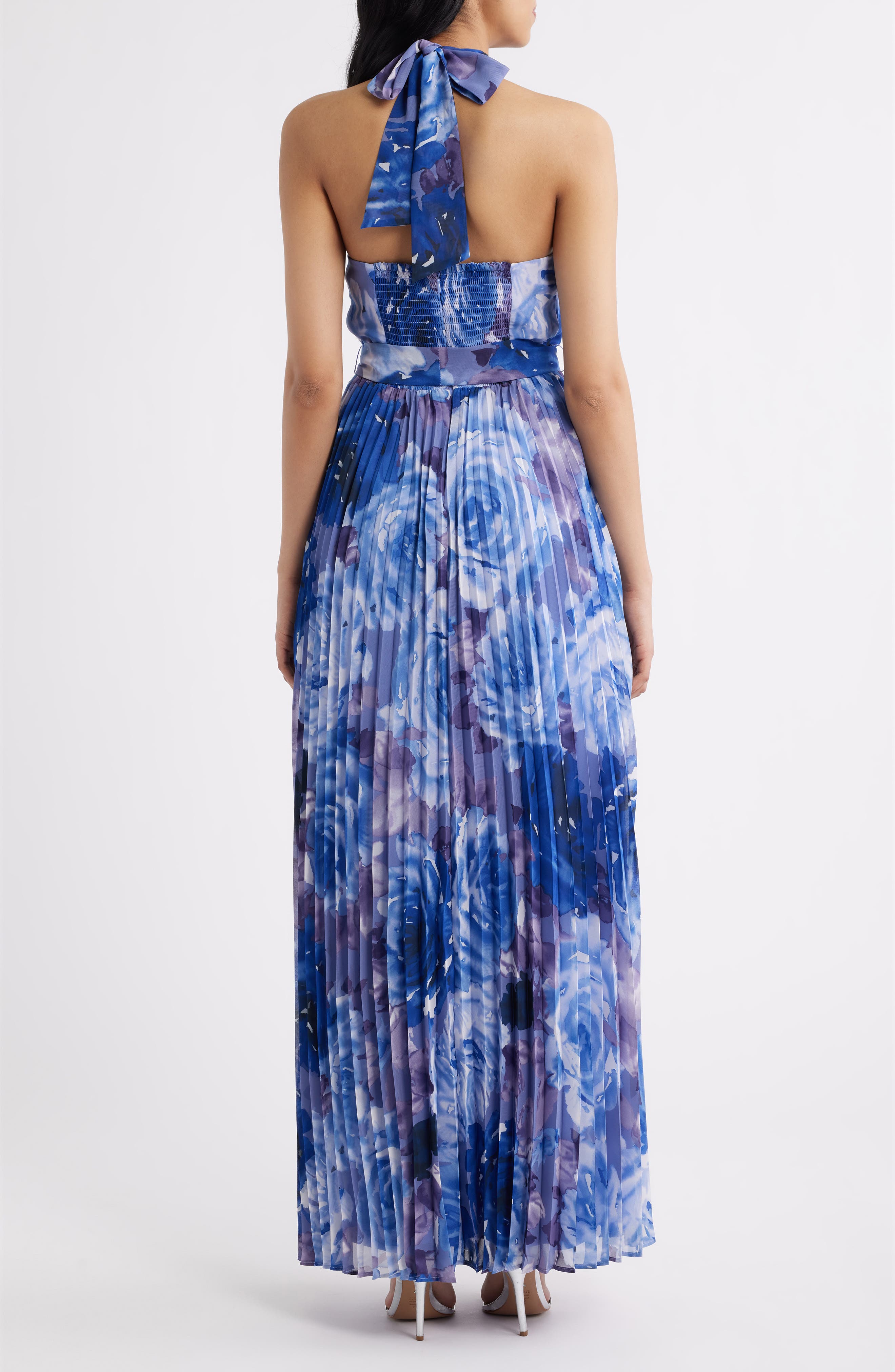 Floral Chiffon Halter Dress - image 2