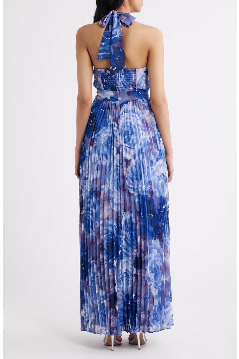 Floral Chiffon Halter Dress, Alternate, color, PURPLE MULTI