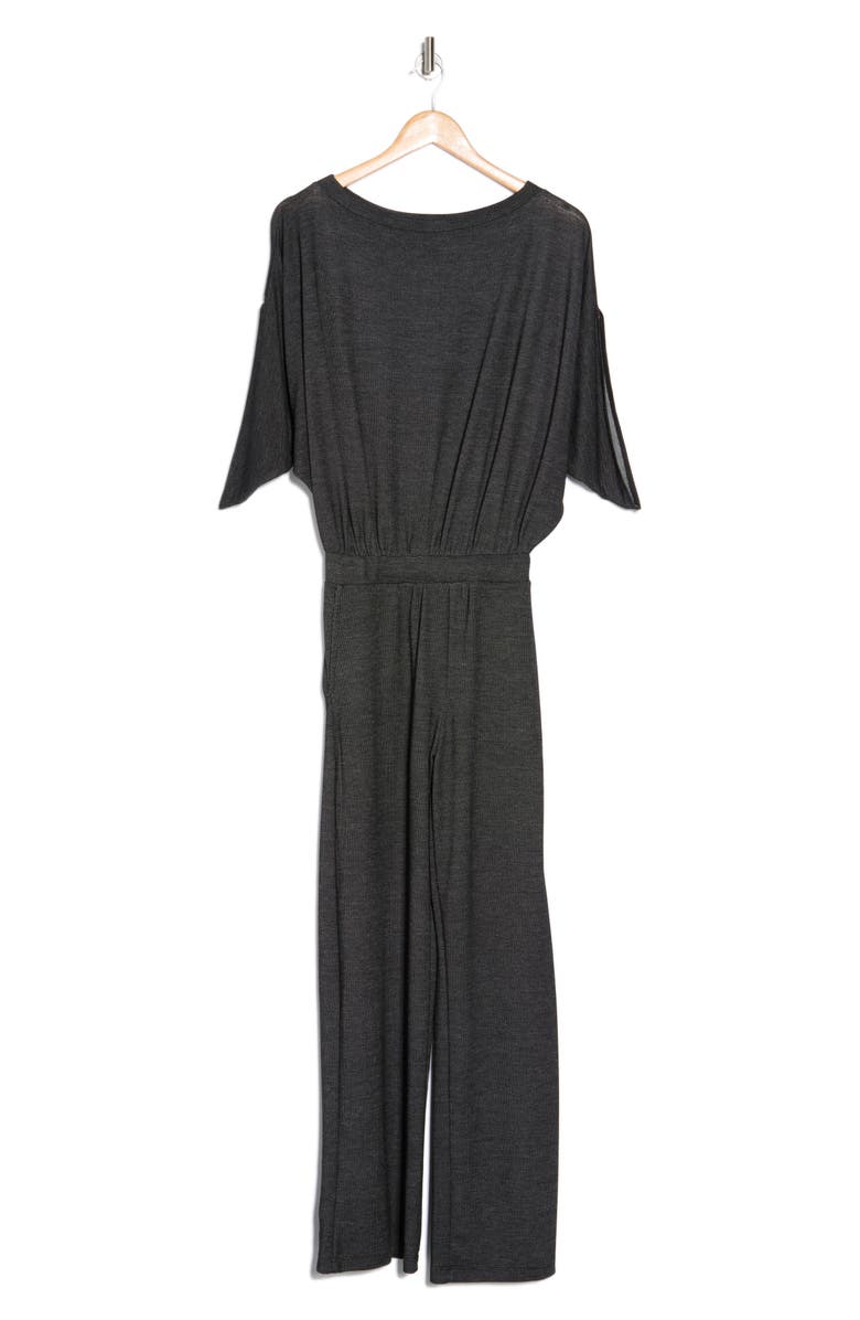 GO COUTURE Raglan Sleeve Jumpsuit, Alternate, color, Two-Tone Black