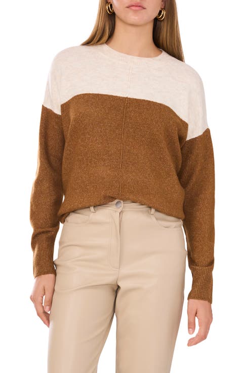 Extended Shoulder Colorblock Sweater