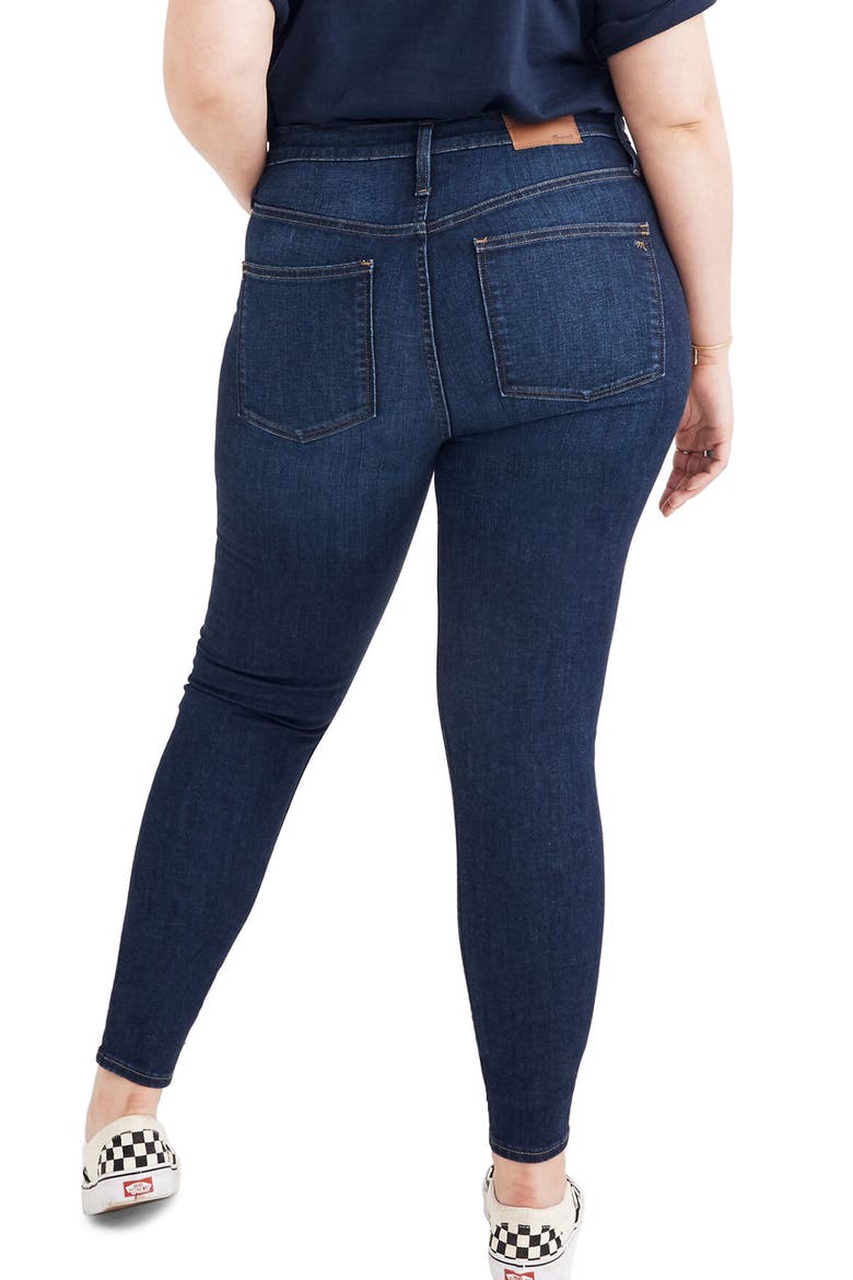 Button Front High Waist Skinny Jeans, Alternate, color, HAYES WASH