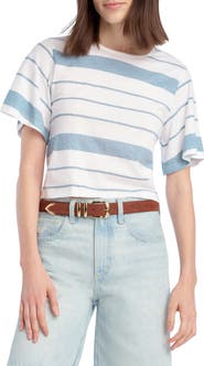 Favorite Daughter The Joanne Stripe Cotton & Linen T-Shirt