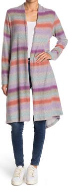 Renee C Brushed Ombrè Open Cardigan