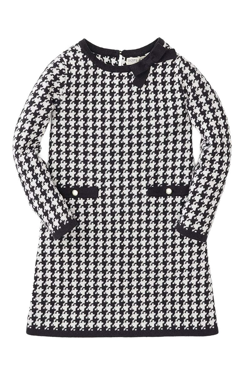 Hope & Henry Girls' Organic Bow Sweater Dress, Toddler, Main, color,