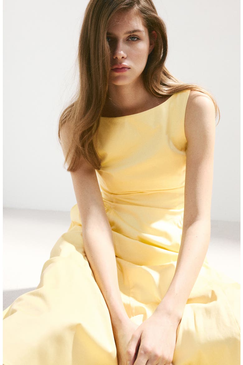 Nicole Drop Waist Midi Dress, Alternate, color, PASTEL YELLOW