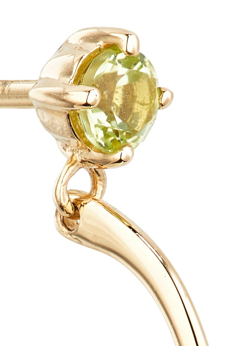 Bony Levy 14K Gold Peridot Hoop Drop Earrings, Alternate, color,
