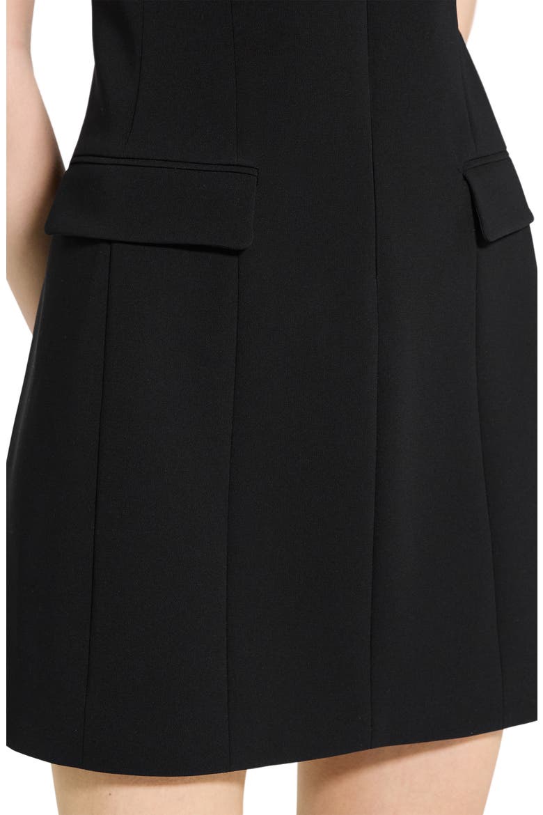 Short Sleeve Front Zip Minidress, Alternate, color, BLACK