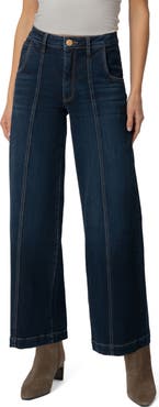 KUT from the Kloth Meg Front Seam High Waist Ankle Wide Leg Jeans