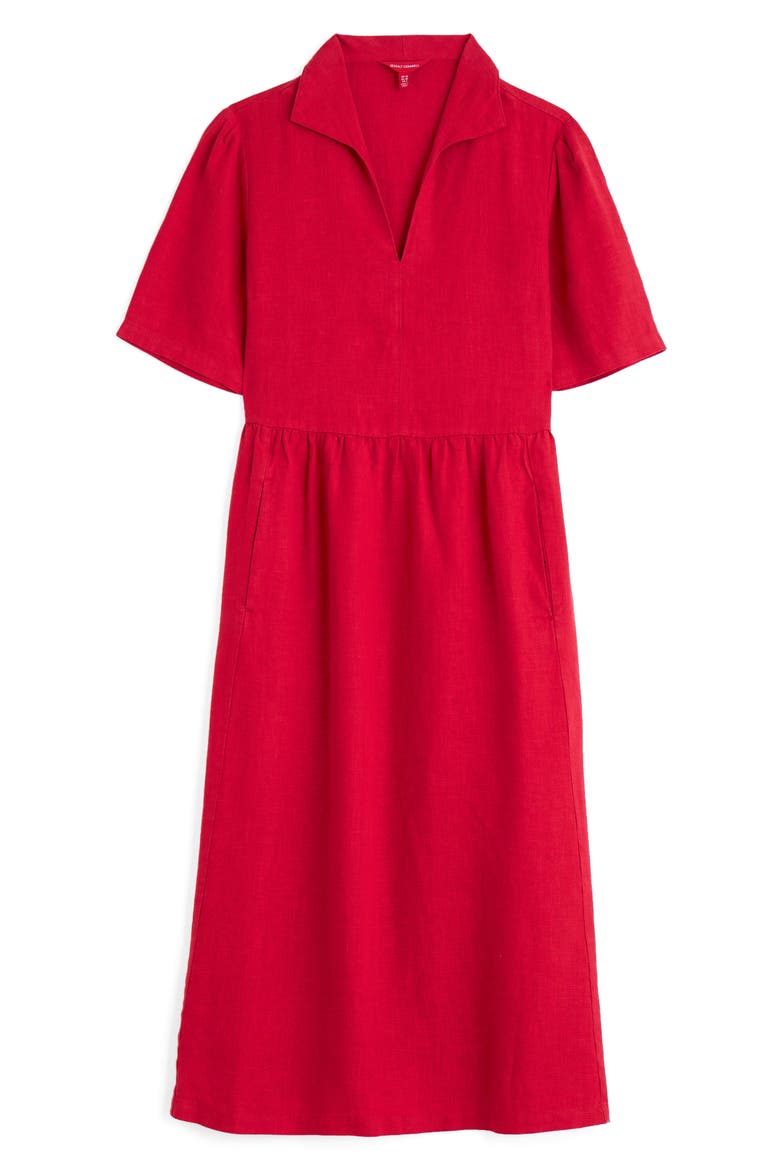 Fen Violet Linen Midi Shirtdress, Alternate, color, SCARLET